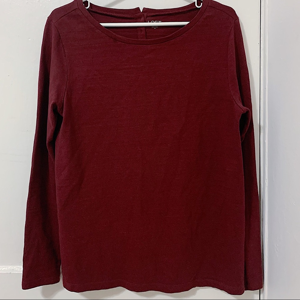LOFT Burgundy Knit Top
